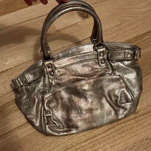 GUC Vanessa Bruno silver leather Lune bag